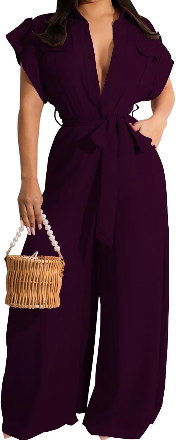 Women's Casual Long Sleeve Round Neck Jumpsuits for Parties