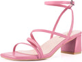 Strappy Heels for Women Low Chunky Block Heel Sandals - Stable Fit