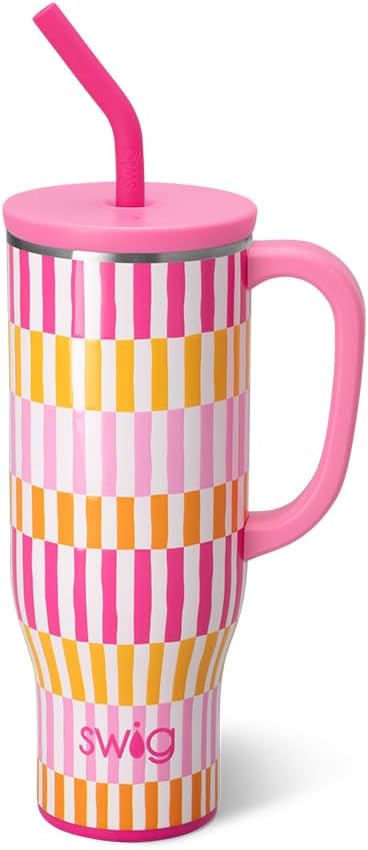 Swiglife 30oz Mega Mug: Insulated Tumbler with Handle & Straw