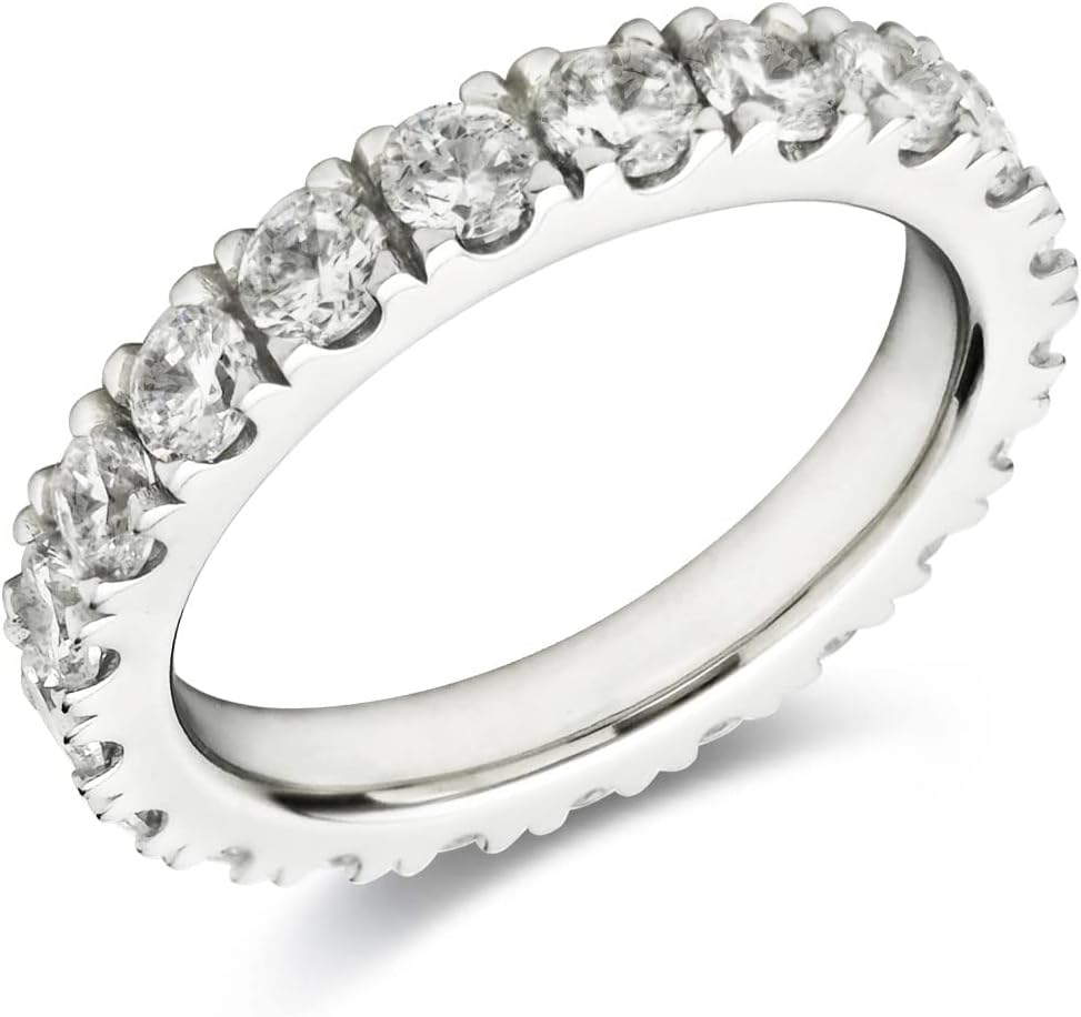 Stunning 3mm Round Cubic Zirconia Full Eternity Wedding Band