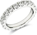 Cubic Zirconia Eternity Ring 3mm Sterling Silver - Classic Sparkle