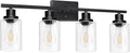 Modern 4-Light Wall Sconces with Clear Glass Shade for Any Room