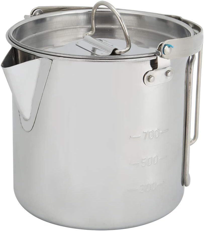TOPINCN 1.2L Stainless Steel Camping Water Kettle