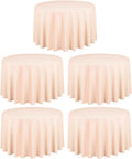 LTC LINENS 108 in Round Tablecloth Peach - Floor Length, Wrinkle
