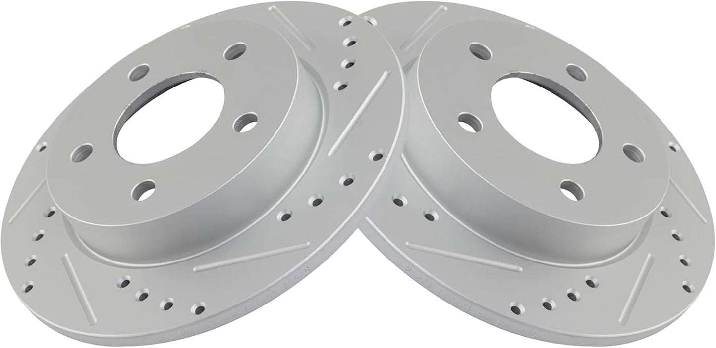 TRQ Rear Performance Brake Rotors Set for Mazda 3 2004-2013