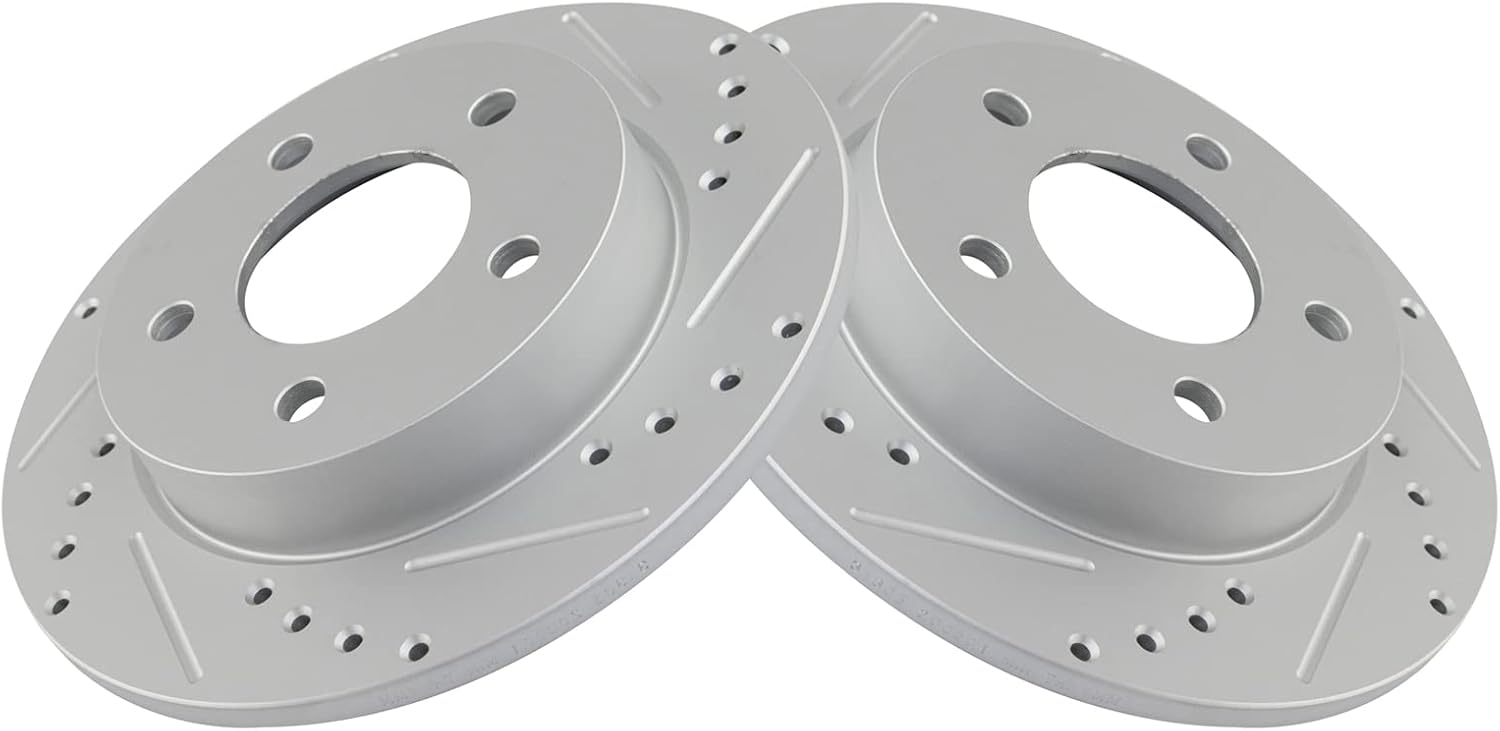 TRQ Rear Performance Brake Rotors Set for Mazda 3 2004-2013