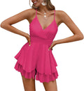 Fixmatti Women Spaghetti Strap Romper V Neck Backless (Style TTP9)