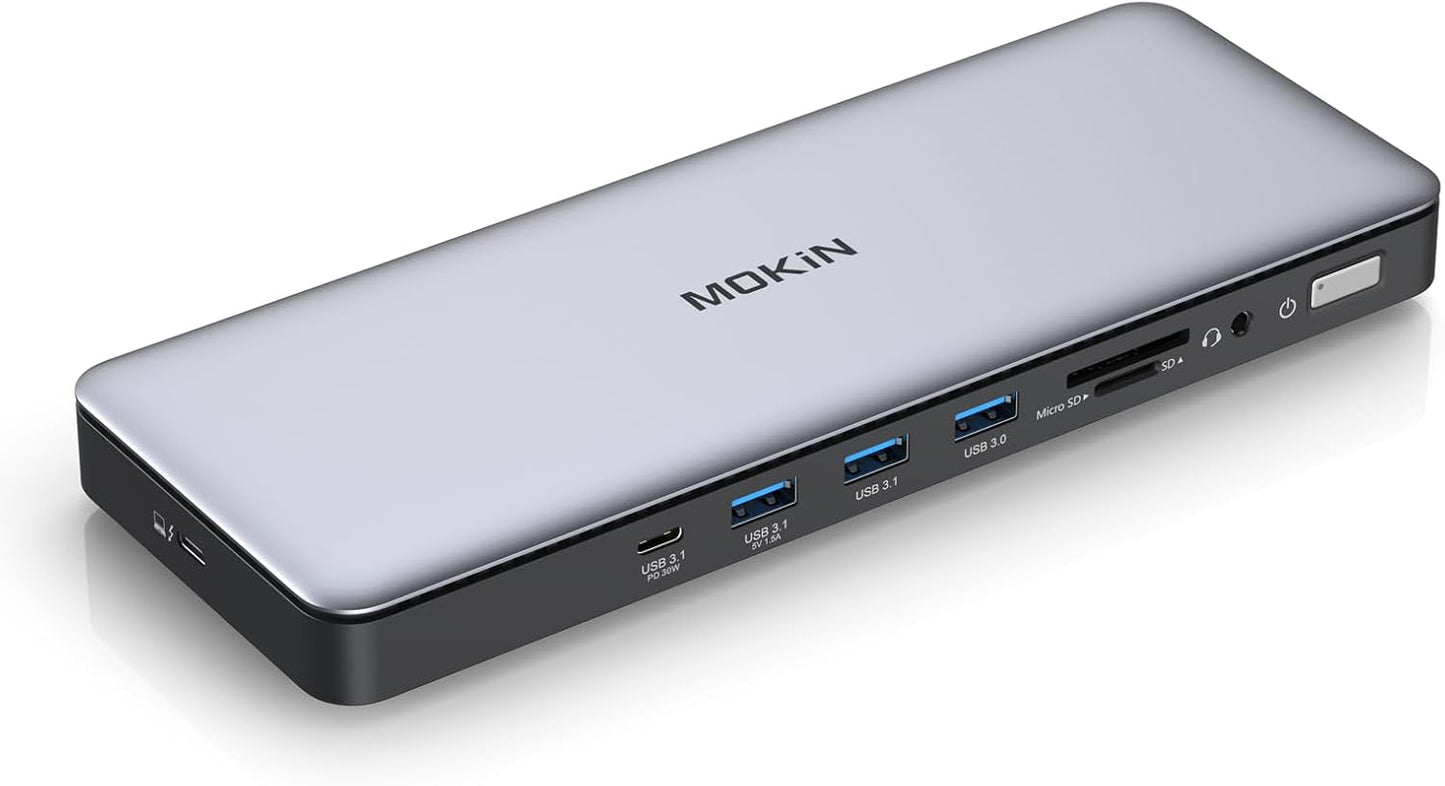 MOKiN Thunderbolt 4 Dock - 16 Ports for Triple 4K Displays