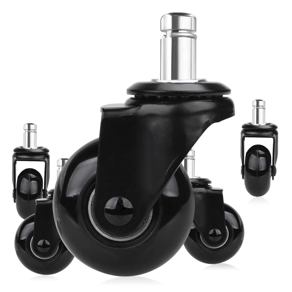 8T8 2 Heavy-Duty Chair Caster Wheels - Quiet & Smooth Rolling - Safe on All Floors - Set of 5