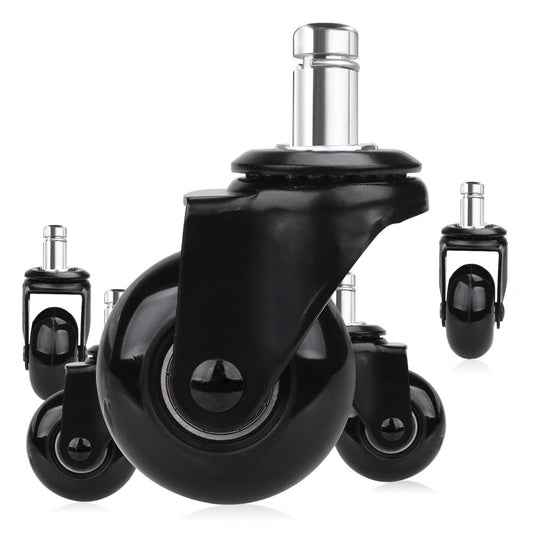 8T8 2 Heavy-Duty Chair Caster Wheels - Quiet & Smooth Rolling - Safe on All Floors - Set of 5