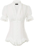 Scarlet Darkness Victorian Short Sleeve Peplum Blouse