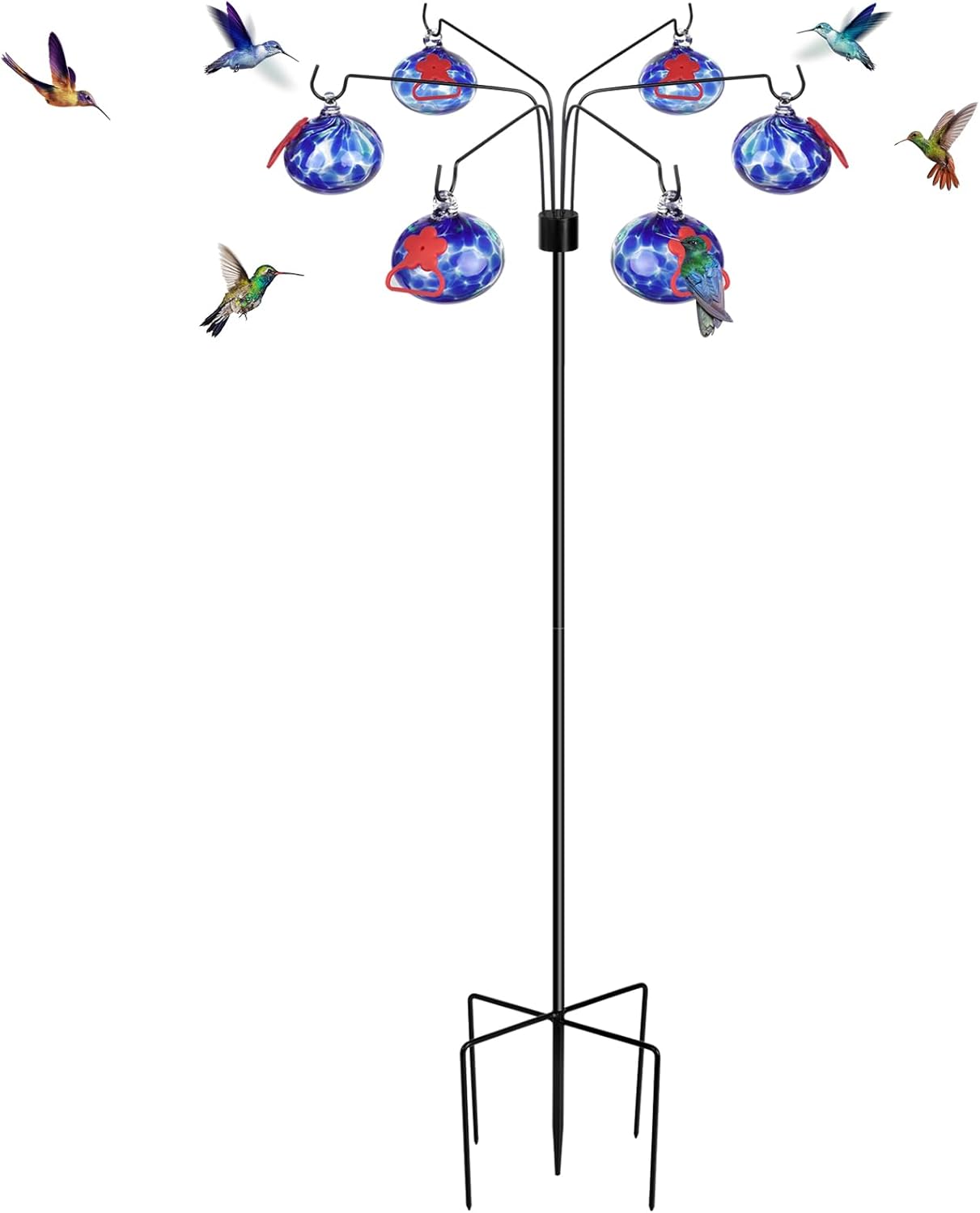 Decorative Hummingbird Feeders for Outdoors with 6 Stations