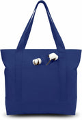 Canvas Tote Bags 6-Pack with Zipper and External Pocket - Durable