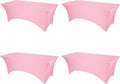 BRILLMAX 4 Pack Pink Fitted Spandex Table Covers for 8 ft Tables
