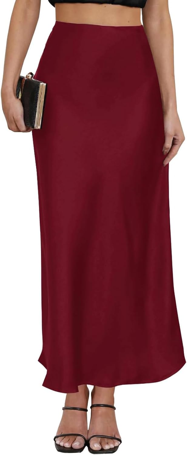 Women's Leopard Print Satin Maxi Skirt for Summer Parties