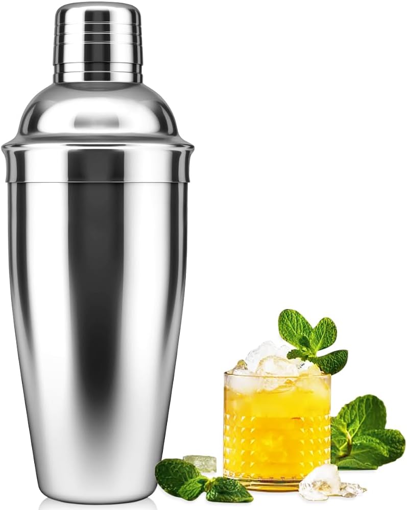 Stainless Steel Cocktail Shaker with Strainer - Mix Margaritas Easily!