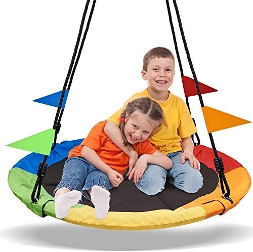 PACEARTH 40 Inch Saucer Tree Swing for Kids - Safe & Durable