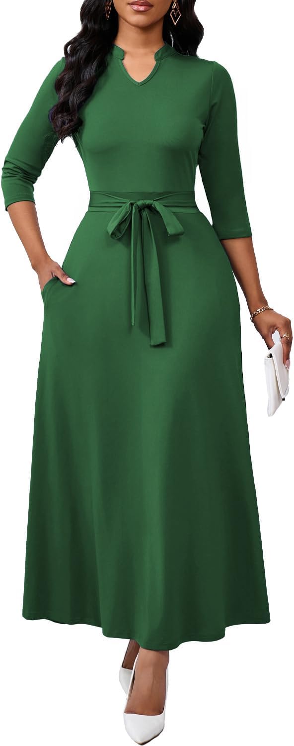Maxi Dresses for Women Semi Formal Long Dress with Pockets