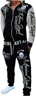Men's Casual Tracksuit Hooded Full Zip Sweat Set - Soft Stretch
