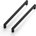 Kitchen Square Cabinet Handles 10 in Matte Black Pulls - Durable Set