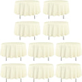 90 Inch Round Tablecloths for Weddings and Parties - Ivory Set