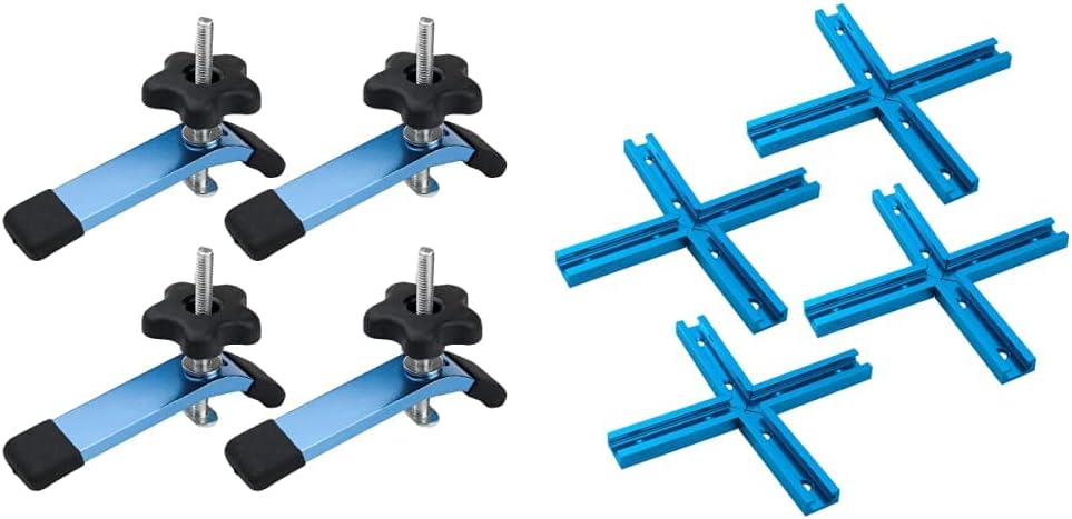 POWERTEC T-Track Hold Down Clamp and Intersection Kit Bundle