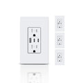 USB Outlet 30W 6.0A In-Wall USB C Receptacle - 3-Port Charger