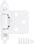 30 Pack 15 Pair White Cabinet Hinges 1/2 in Overlay - Self Closing