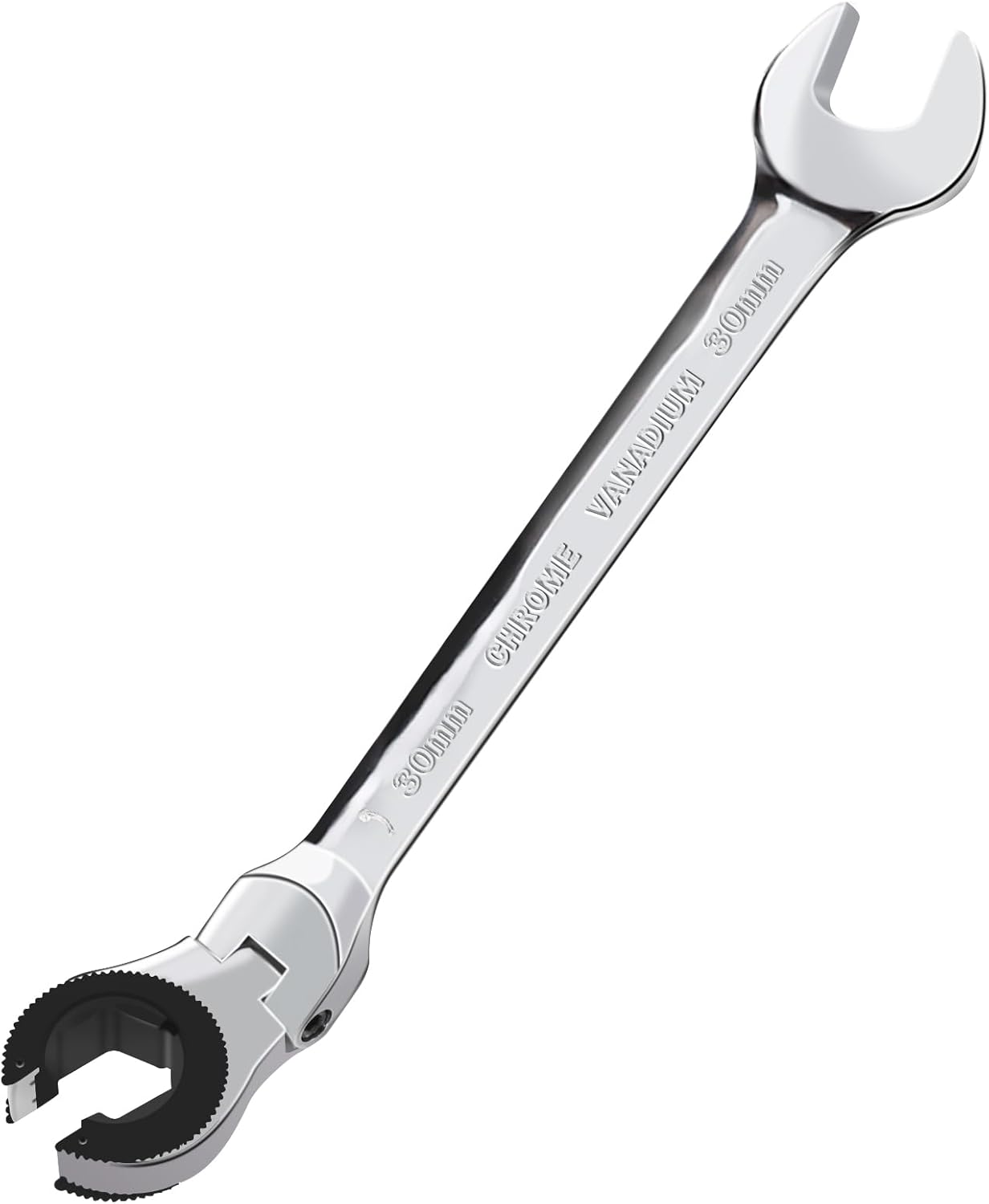 30mm Metric Ratcheting Wrench - Heavy-Duty Flex-Head Tool