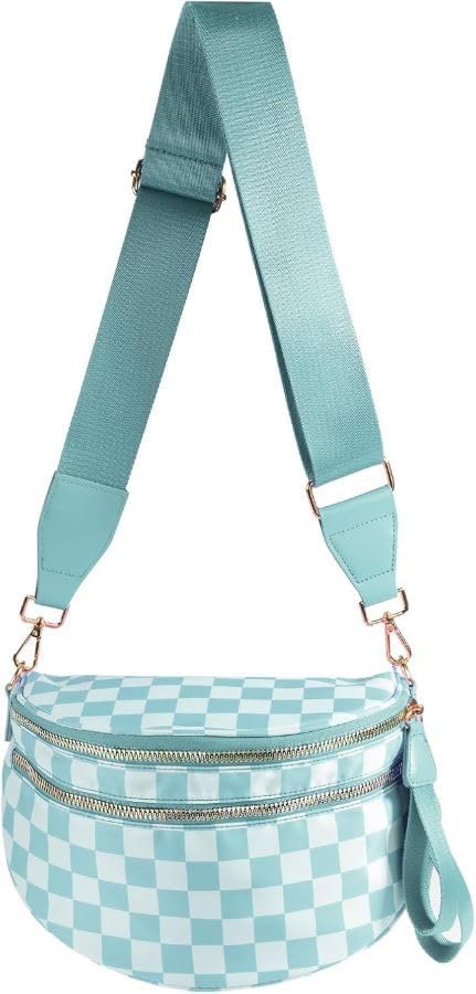 Stylish Black and White Checkered Crossbody Bag for Women