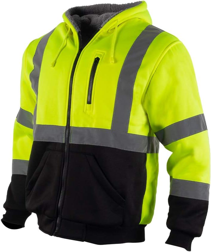 VENDACE Men's High Vis Safety Reflective Hoodie for All Seasons