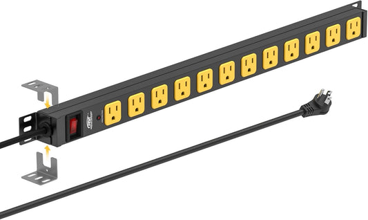 CRST Slim Metal Power Strip - Mountable Surge Protector