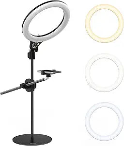 ULANZI Overhead Phone Mount with 10in Selfie Ring Light for Videos