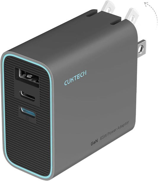65W USB C Charger | Fast Charging | 3-Port GaN Adapter