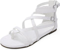 Women's Gladiator Cross Strappy Flat Sandals - Lightweight Comfort