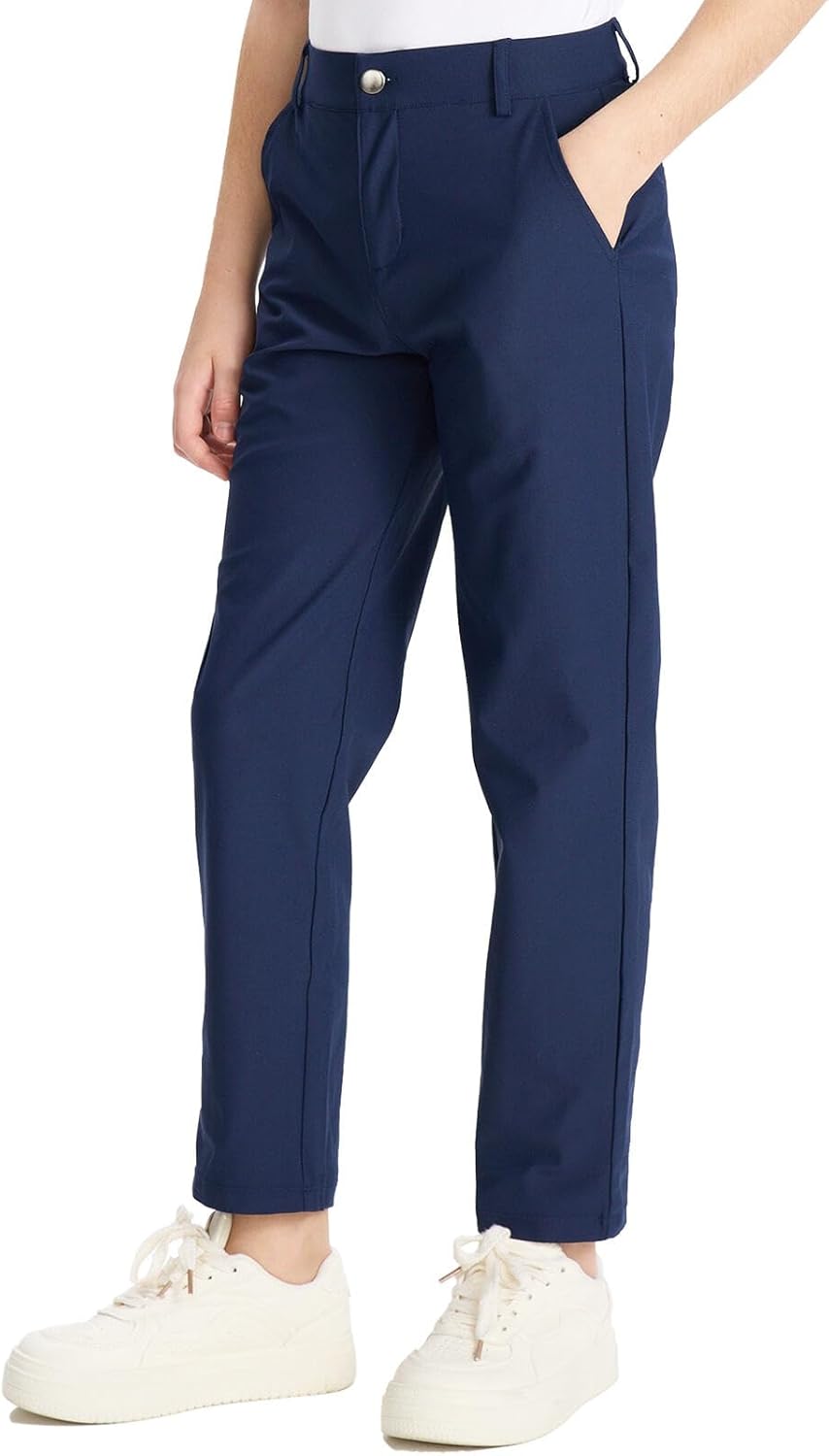 DEVOROPA Youth Boys Golf Pants Quick Dry Athletic Chino Style