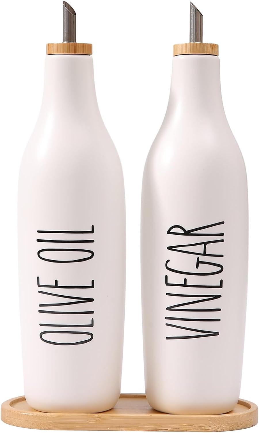 HOMCDALY Olive Oil and Vinegar Dispenser Set for Kitchen Use
