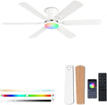 56 in RGB Ceiling Fan with Lights - Low Profile Smart Fan