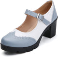 DADAWEN Women's Chunky Low Block Heels Mary Jane Pumps for Comfort