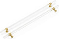Peaha 10 in Acrylic Cabinet Pulls Gold Drawer Handles - Clear Brushed