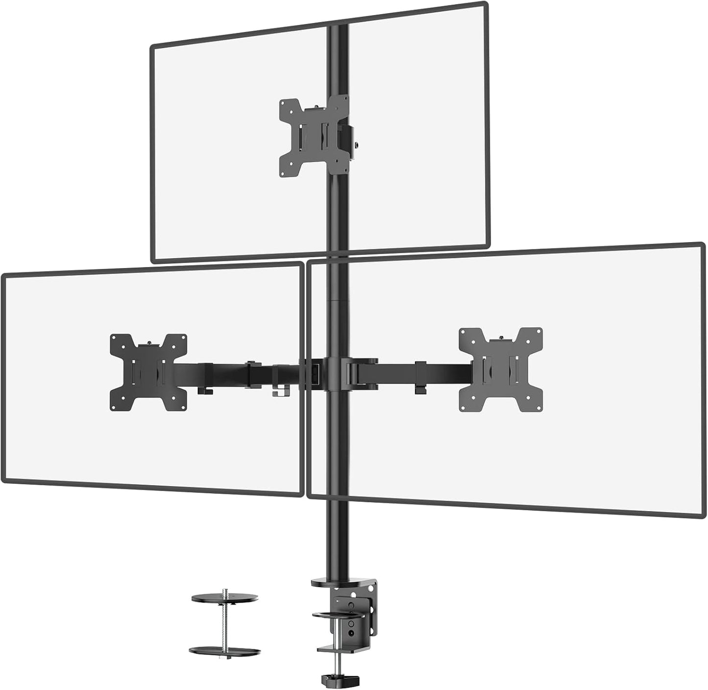 WALI Triple Monitor Mount for 13-27 inch Computer Screens