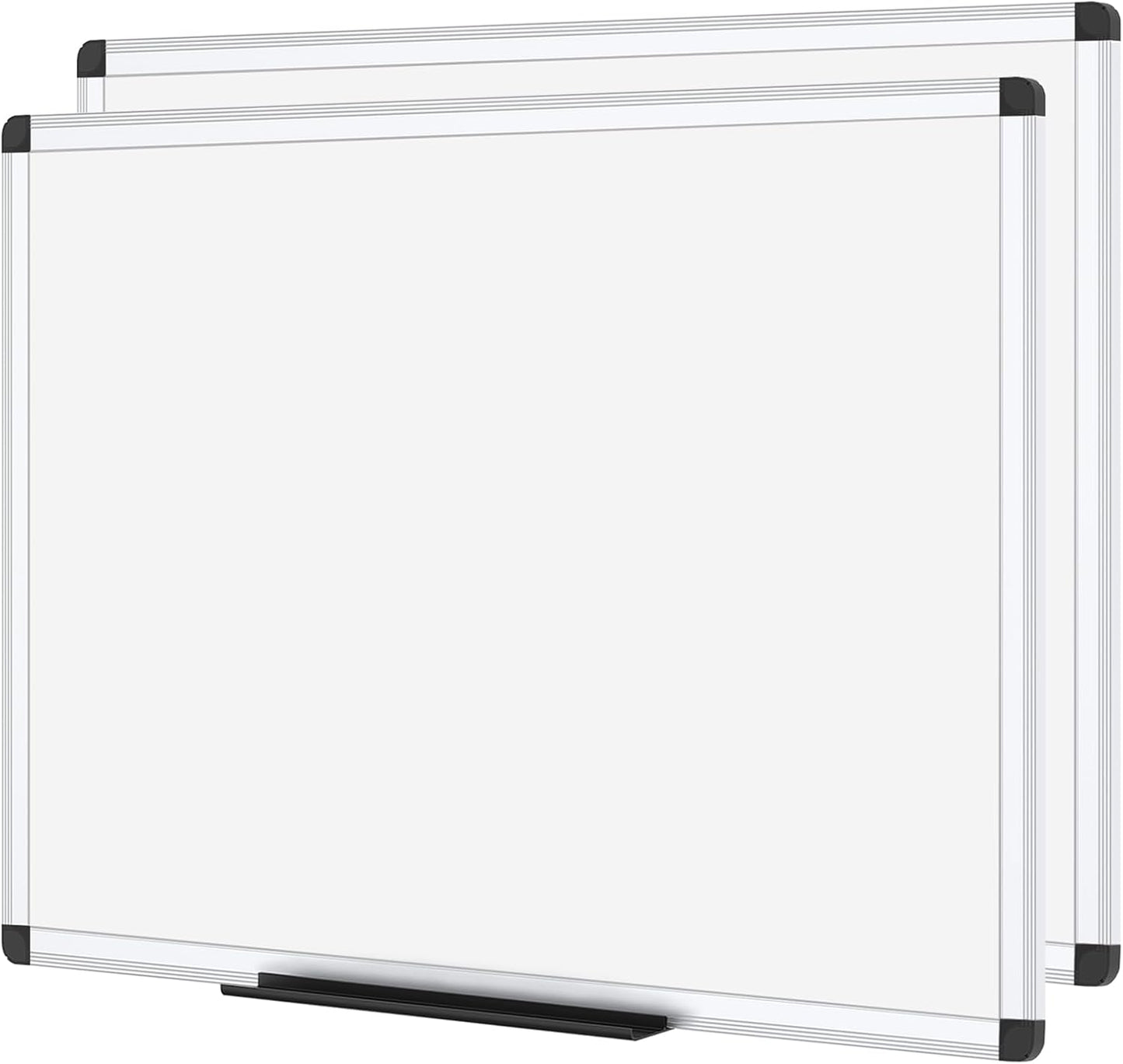VIZ-PRO Magnetic Whiteboard 48 X 36 Inches Pack of 2 for Home