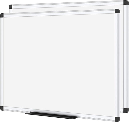 VIZ-PRO Magnetic Whiteboard 48 X 36 Inches Pack of 2 for Home