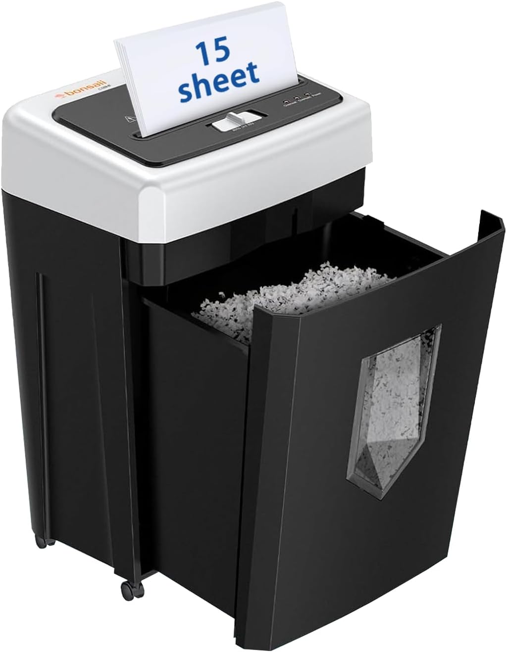 Bonsaii 15-Sheet Shredder for Office Use with Heavy-Duty Performance