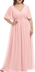 Women Bridesmaid Dresses for Wedding Plus Size - Flowy Chiffon Maxi
