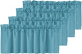 Blackout Blue Curtain Valances for Windows - 4 Pack 52in x 18in