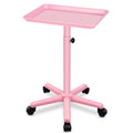 Adjustable Pink Salon Tray with Wheels for Hair Color Services