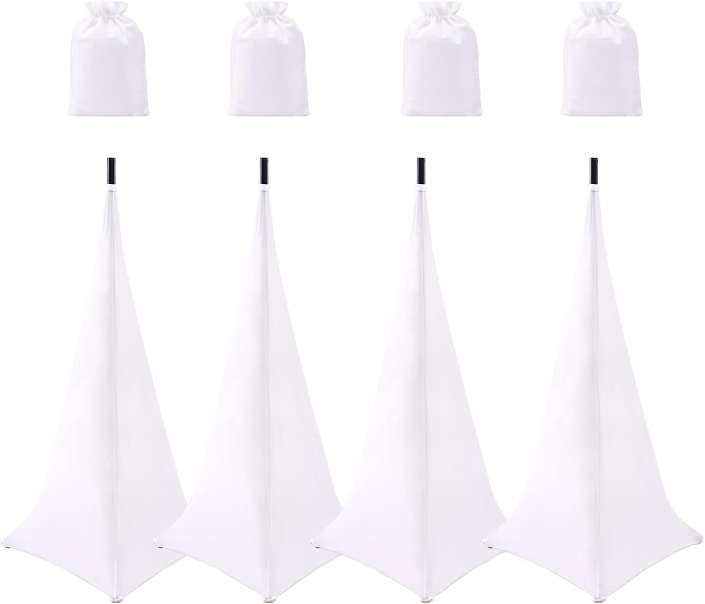 4 Pack Speaker Stand Cover Tripod Scrim for DJ Events and More
