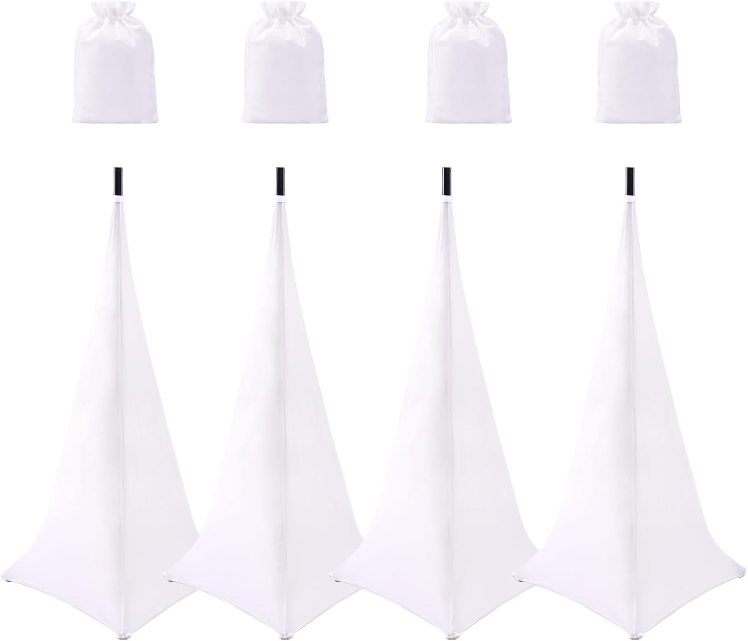 4 Pack Speaker Stand Cover Tripod Scrim for DJ Events and More