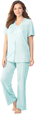 Exquisite Form Women's Nylon Tricot Short Sleeve Pajama Set